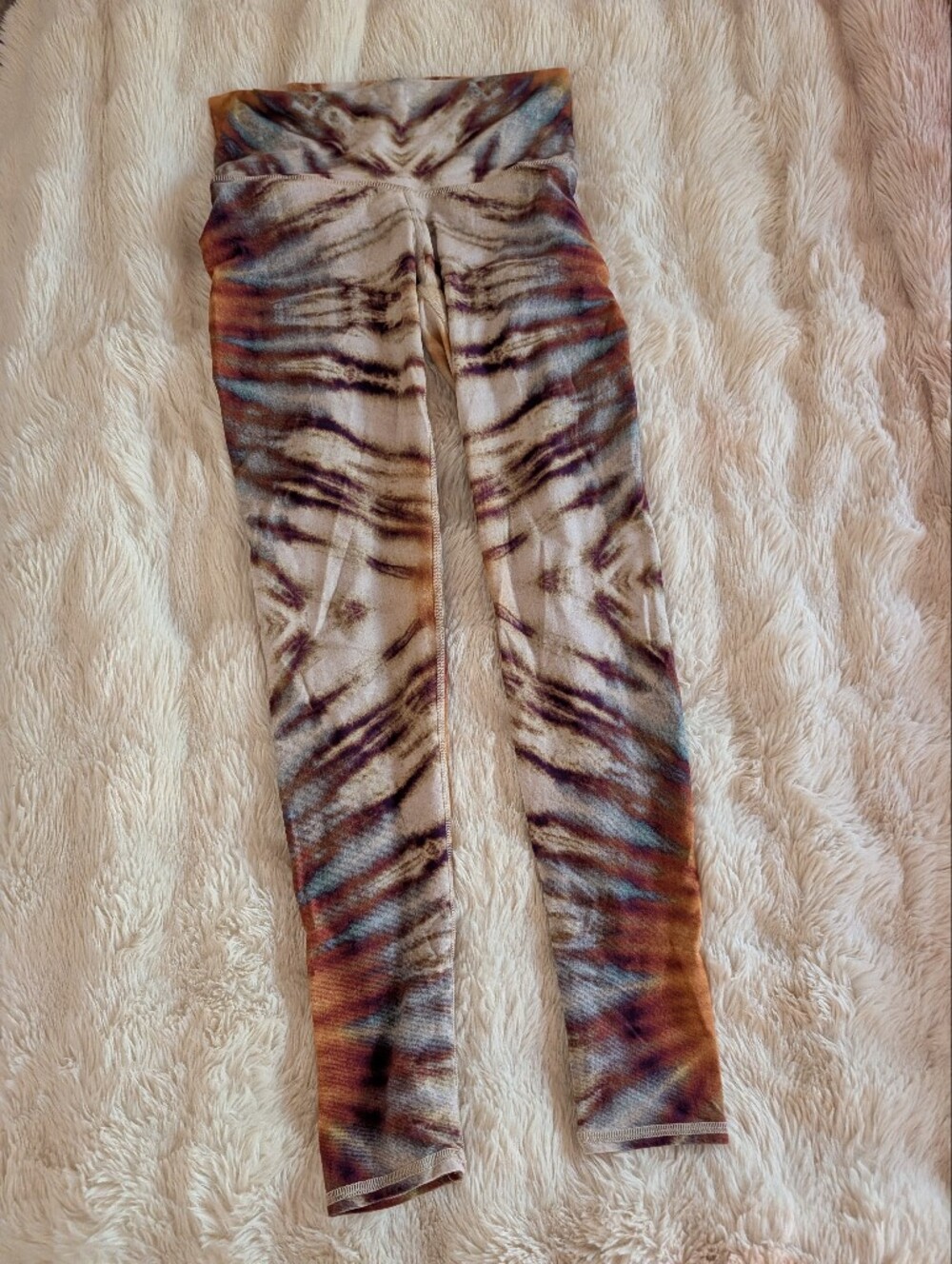 Niyama Sol Tie-Dye Tiger Stripe Leggings - Brown, Blue, Cream